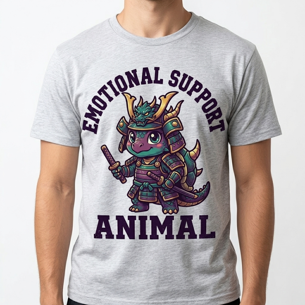 Emotional Support Dragon Turtle t-shirt featuring a cute chibi dragon turtle
